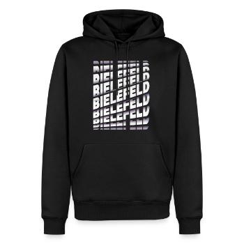 Bielefeld Deutschland Stadt Schrift Skyline Heimat - Männer Premium Bio Hoodie - Schwarz - Vorne - Nico (187cm)