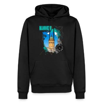 Mannheim Deutschland Stadt Skyline Vintage Retro - Männer Premium Bio Hoodie - Schwarz - Vorne - Nico (187cm)
