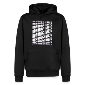 Braunschweig Deutschland Stadt Schrift Skyline - Männer Premium Bio Hoodie - Schwarz - Vorne - Nico (187cm)
