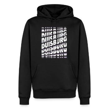 Duisburg Deutschland Stadt Schrift Skyline Heimat - Männer Premium Bio Hoodie - Schwarz - Vorne - Nico (187cm)
