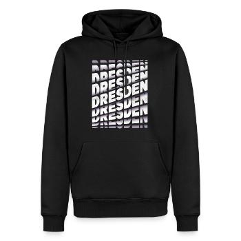 Dresden Germany City Font Skyline Home - Men’s Premium Organic Hoodie - black - Front - Nico (187cm)