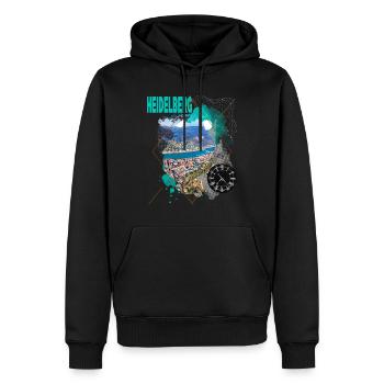 Heidelberg Deutschland Stadt Skyline Vintage Retro - Männer Premium Bio Hoodie - Schwarz - Vorne - Nico (187cm)