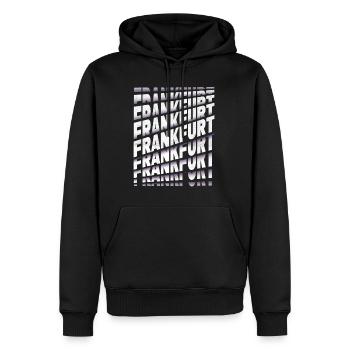 Francfort Allemagne City Font Skyline Accueil - Sweat à capuche Premium bio Homme - noir - Devant - Nico (187cm)