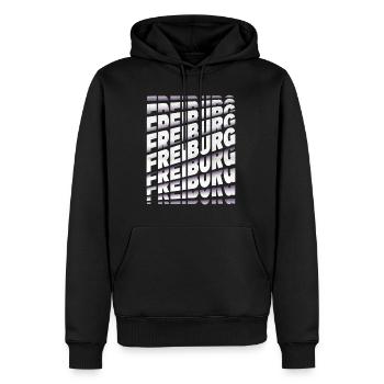 Freiburg Allemagne City Font Skyline Accueil - Sweat à capuche Premium bio Homme - noir - Devant - Nico (187cm)