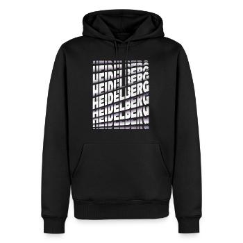 Heidelberg Deutschland Stadt Schrift Skyline - Männer Premium Bio Hoodie - Schwarz - Vorne - Nico (187cm)