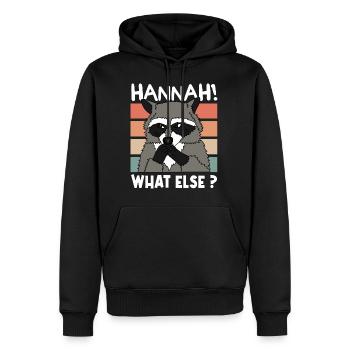 WASCHBÄR RACOON Hannah Weihnachten Geschenk - Männer Premium Bio Hoodie - Schwarz - Vorne - Nico (187cm)