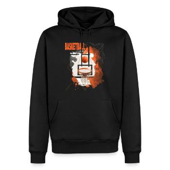 Basketteur Basketteur Basket Dunking Sport Vintage - Sweat à capuche Premium bio Homme - noir - Devant - Nico (187cm)