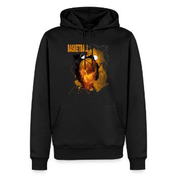 Basketball Fire Basketball Player Dunking Sport Retro - Men’s Premium Organic Hoodie - black - Front - Nico (187cm)