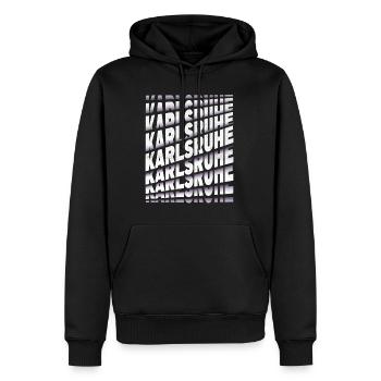 Karlsruhe Allemagne City Font Skyline Accueil - Sweat à capuche Premium bio Homme - noir - Devant - Nico (187cm)