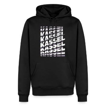 Kassel Deutschland Stadt Schrift Skyline Heimat - Männer Premium Bio Hoodie - Schwarz - Vorne - Nico (187cm)