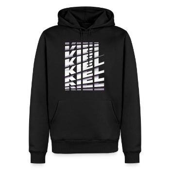 Kiel Allemagne City Font Skyline Accueil - Sweat à capuche Premium bio Homme - noir - Devant - Nico (187cm)