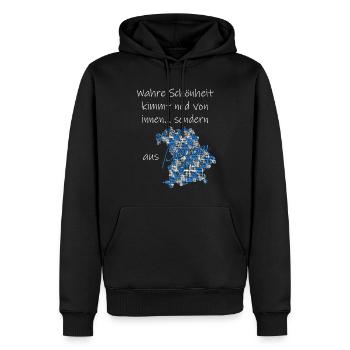 Bayern lustiger Spruch - Männer Premium Bio Hoodie - Schwarz - Vorne - Nico (187cm)