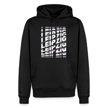 Leipzig Deutschland Stadt Schrift Skyline Heimat - Männer Premium Bio Hoodie - Schwarz - Vorne - Nico (187cm)