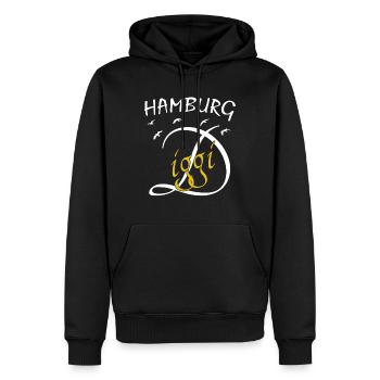 Anker Hamburg Diggi - Männer Premium Bio Hoodie - Schwarz - Vorne - Nico (187cm)