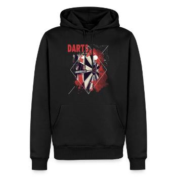Fléchettes, jeu de fléchettes, jeu de fléchettes, fléchettes, joueurs de fléchettes - Sweat à capuche Premium bio Homme - noir - Devant - Nico (187cm)