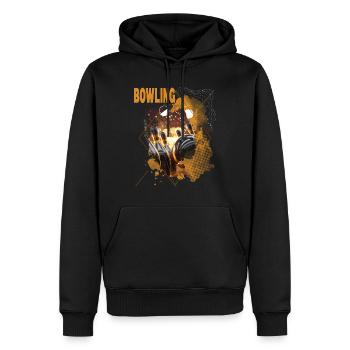 Bowling Bowling Bowling Ball Quilles Joueurs de bowling - Sweat à capuche Premium bio Homme - noir - Devant - Nico (187cm)
