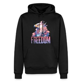 Eagle Freedom Eagle Head Nature Wilderness Trees Montagnes - Sweat à capuche Premium bio Homme - noir - Devant - Nico (187cm)