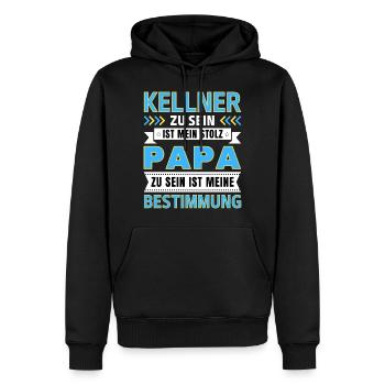 Kellner zu sein ist mein Stolz; Papa Geschenk - Männer Premium Bio Hoodie - Schwarz - Vorne - Nico (187cm)