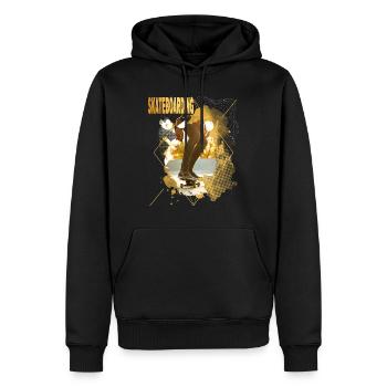 Skateboarding Skate Skater Skateboard Sk8 Gold - Männer Premium Bio Hoodie - Schwarz - Vorne - Nico (187cm)