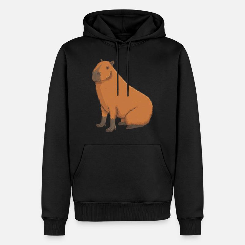 Süßes Capybara - Männer Premium Bio Hoodie - Schwarz
