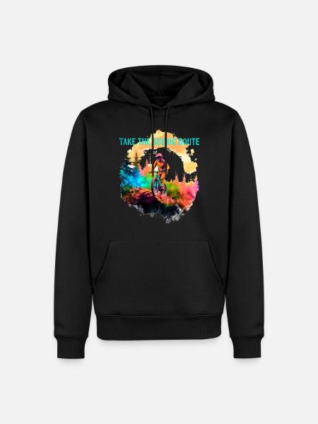 VTT - Sweat à capuche Premium bio Homme - noir
