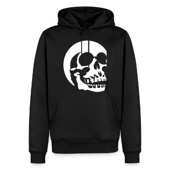 Horreur Crâne Crâne Art Crâne Gothique Heavy Metal - Sweat à capuche Premium bio Homme - noir - Devant - Nico (187cm)
