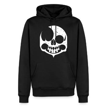Horreur Crâne Crâne Art Crâne Gothique Heavy Metal - Sweat à capuche Premium bio Homme - noir - Devant - Nico (187cm)