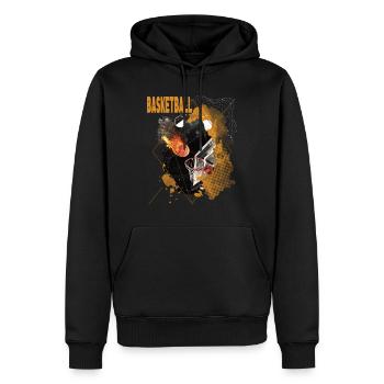 Basketball Fire Basketball Player Dunking Sport Retro - Men’s Premium Organic Hoodie - black - Front - Nico (187cm)