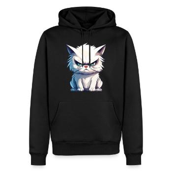 cat grumpy grumpy grumpy meow funny - Men’s Premium Organic Hoodie - black - Front - Nico (187cm)