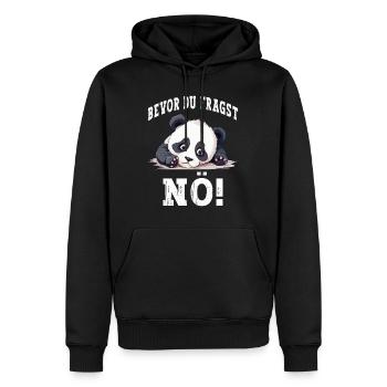 Bevor Du Fragst Nö No Nein Panda Bär Lustig Spruch - Männer Premium Bio Hoodie - Schwarz - Vorne - Nico (187cm)