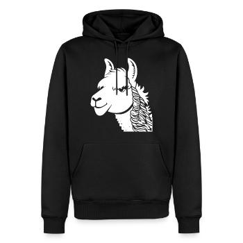 Lustige Lama-Silhouette Freche Spaß-Lamas - Männer Premium Bio Hoodie - Schwarz - Vorne - Nico (187cm)