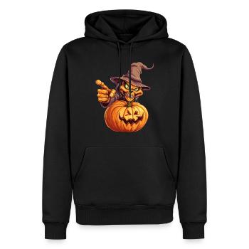 Happy Halloween Monster Hut Kürbis Gruselig Horror - Männer Premium Bio Hoodie - Schwarz - Vorne - Nico (187cm)
