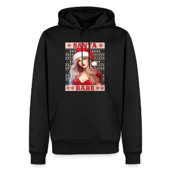 Sexy Père Noël Femme Noël Noël laid - Sweat à capuche Premium bio Homme - noir - Devant - Nico (187cm)