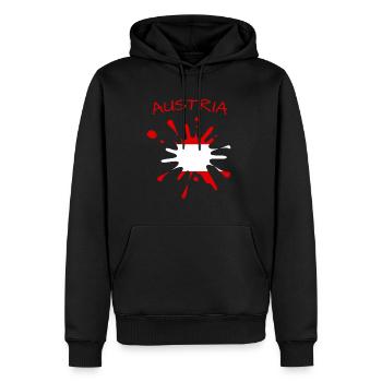 Austria Splash Kleks Österreich - Männer Premium Bio Hoodie - Schwarz - Vorne - Nico (187cm)