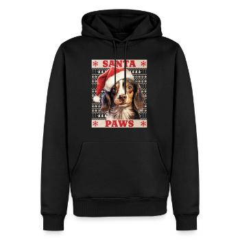 Chien Noël Père Noël Pattes Joyeux Dogmes Laide - Sweat à capuche Premium bio Homme - noir - Devant - Nico (187cm)