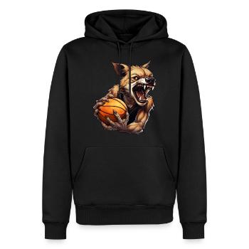 Hyène de basket-ball - Sweat à capuche Premium bio Homme - noir - Devant - Nico (187cm)