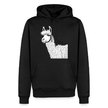 Lustige Lama Silhouette Freche lustige Lamas - Männer Premium Bio Hoodie - Schwarz - Vorne - Nico (187cm)