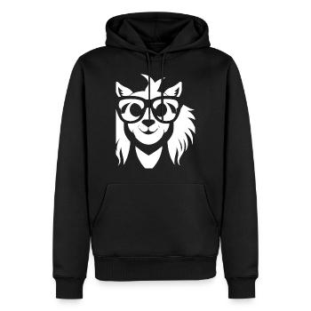 Funny Alpaca Wearing Sunglasses Cool Alpacas - Men’s Premium Organic Hoodie - black - Front - Nico (187cm)