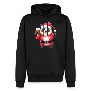 Weihnachten Bier Panda Bär Alkohol Prost Lustig - Männer Premium Bio Hoodie - Schwarz - Vorne - Nico (187cm)