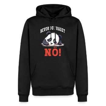 Bevor Du Fragst Nö No Nein Panda Bär Lustig Spruch - Männer Premium Bio Hoodie - Schwarz - Vorne - Nico (187cm)