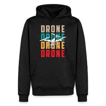 Drone - Männer Premium Bio Hoodie - Schwarz - Vorne - Nico (187cm)