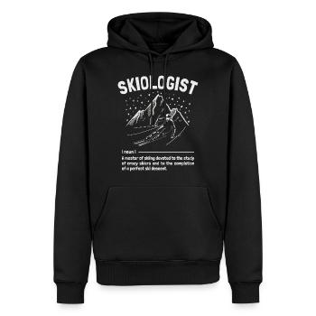 Skiologe Definition Spaß für Skifahrer - Männer Premium Bio Hoodie - Schwarz - Vorne - Nico (187cm)