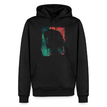 Frau Afro Afroamerikanerin Afrikanerin Kopf Retro - Männer Premium Bio Hoodie - Schwarz - Vorne - Nico (187cm)