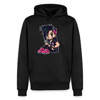 Fille punk gothique cool - Sweat à capuche Premium bio Homme - noir - Devant - Nico (187cm)