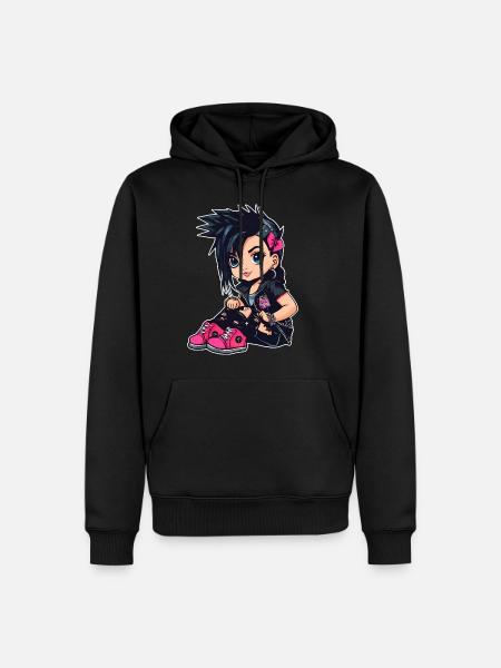 Fille punk gothique cool - Sweat à capuche Premium bio Homme - noir