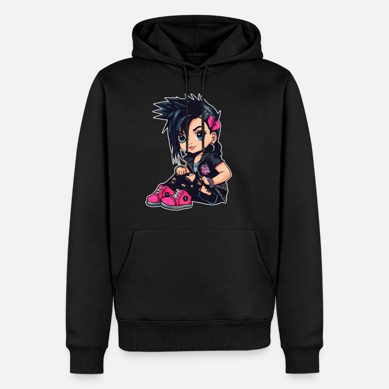 Fille punk gothique cool - Sweat à capuche Premium bio Homme - noir