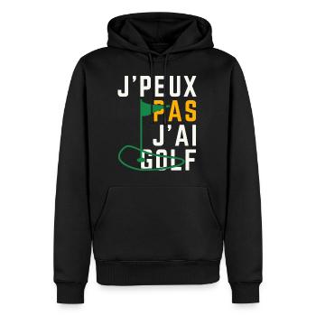 Ich kann nicht Golf haben - Männer Premium Bio Hoodie - Schwarz - Vorne - Nico (187cm)