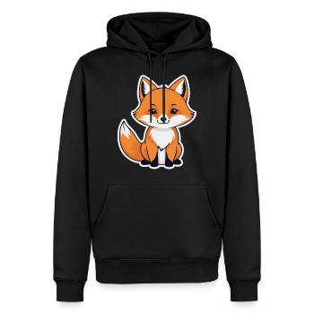Fox Illustration - Men’s Premium Organic Hoodie - black - Front - Nico (187cm)