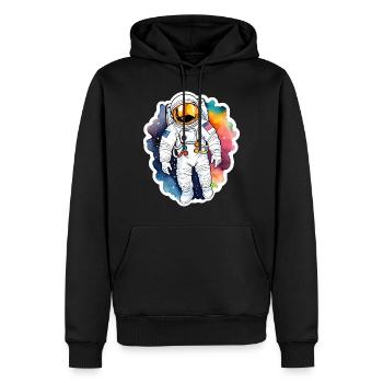 Aquarelle d’astronaute Aquarelle - Sweat à capuche Premium bio Homme - noir - Devant - Nico (187cm)