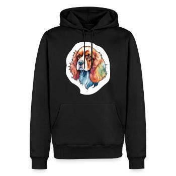 Cocker américain Épagneul Aquarelles - Sweat à capuche Premium bio Homme - noir - Devant - Nico (187cm)